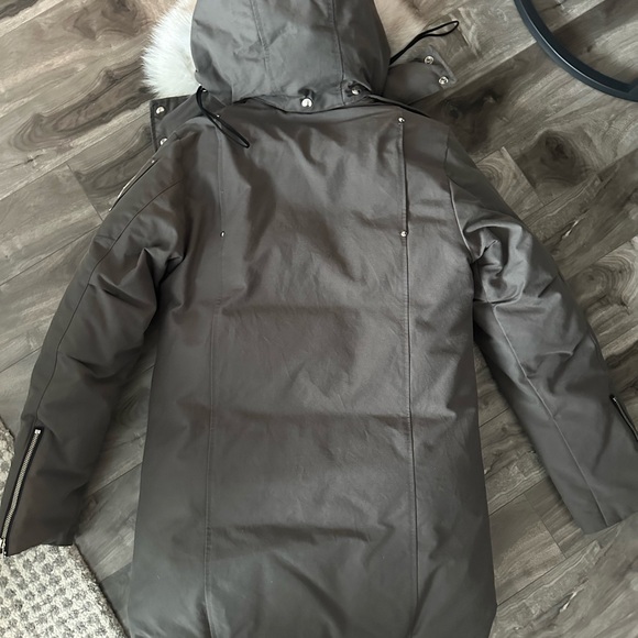 Moose Knuckles Gray Hooded Parka with Fur Trim - Men’s Small - Picture 3 of 7